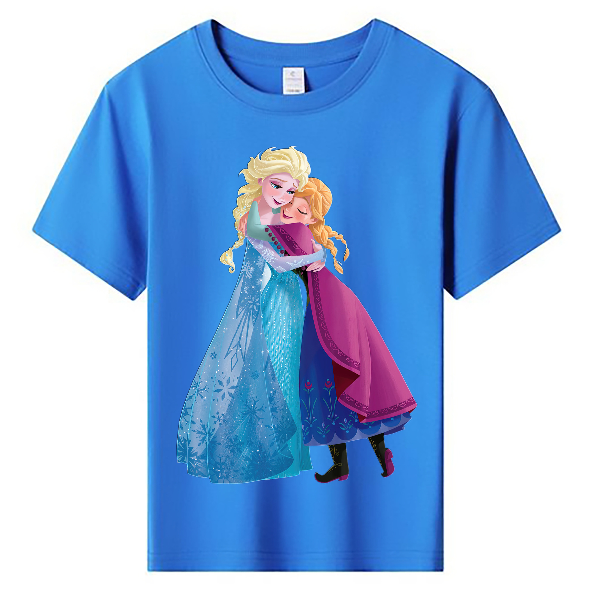 （画像用） アナと雪の女王 アンナ エルサ Frozen Anna Elsa 綿100％キッズTシャツ（フロントプリント）